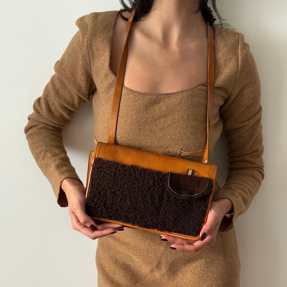 み*く様 90s MIU MIU archive tweed shoulder VINTAGE MIU MIU Pony Hair Vinyl Shoulder Bag 1999 Archive Purse - Etsy