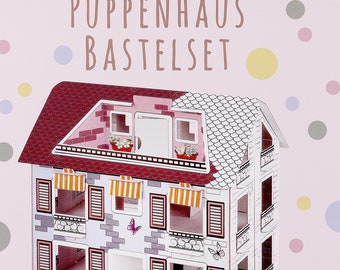 Poppenhuis knutselset voor knutselen en schilderen zonder lijmen zonder snijden poppenhuis kinderverjaardagscadeau Playmobil figuren stabiel Lulubug