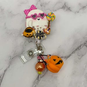 Ghost Badge Reel, Nurse Gift, Medical Badge Reel, Clinic Badge Reel, Retractable Badge Reel, Halloween Mom Badge Reel, Healthcare, RN