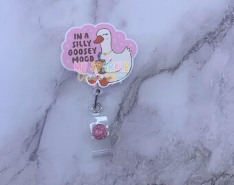 Bobine de badge drôle Silly Goose Mood, porte-carte d'identité d'infirmière, cadeau pour le personnel médical, soins de santé, infirmière autorisée