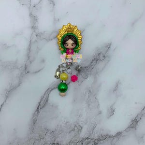 Bobine de badge|Cadeau d'infirmière|Robinet de badge de clinique|Robinet de badge d'identification technique|Badge d'urgence|Robinet de badge hispanique|Porte-carte d'identité|Virgen De La Guadalupe Catholic