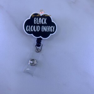 Badge Reel|Nurse Gift|Teacher Gift|Retractable Badge|Funny Nurse Badge Reel|Funny Badge ReelPhlebotomist|Pharmacist|Healthcare|black cloud