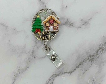 Weihnachten Lebkuchenhaus Ausweis Reel, Krankenschwester Geschenk, Klinik Ausweis Reel, einziehbare Ausweis Reel, Medizinischer Ausweis Reel, gesundheit, Lehrer Geschenk