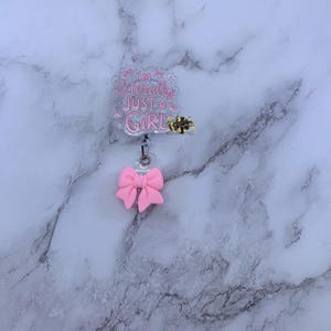 Badge Reel|Nurse Gift|Medical Badge Reel|Retractable Badge Clip|Pink Coquette Badge Reel|Coworker gift|I’m literally just a girl Pink bow