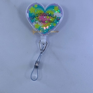 Badge Reel|Nurse ID Badge Clip|Valentine Badge Reel|Scrubs|Phlebotomist|Pharmacist|Healthcare|Funny Badge Reel|EMT|Kawaii Emotionally Retro