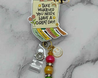Inspirational Badge Reel, Nurse ID Holder, Mental Health Gift, Healthcare, RN CNA