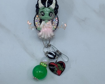 Badge Reel|Nurse Gift|LVN|Employee ID Badge|Spooky Badge|Halloween badge reel|Scrub life|Teacher Gift|Clinic badge Reel|Frankenstein girl