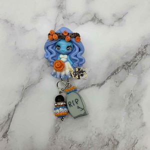 Zombie Bride, Badge Reel, Nurse Gift, Halloween Badge Reel, Spooky Badge Reel, Retractable Badge Reel, Healthcare, Medical Badge Reel, RN