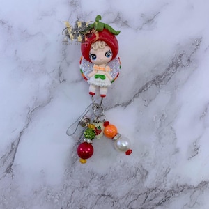 Badge Reel|Nurse Gift|Emergency Badge|Fruit Badge Reel|Cute Girl Badge Holder|Healthcare|Tech ID Badge|Surgical Badge Reel|Strawberry
