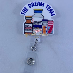 Badge Reel, Nurse Gift, Anesthesia Badge Reel, Surgical Badge Reel, Medical Badge Reel, Hospital Badge Reel, Healthcare, The dream team