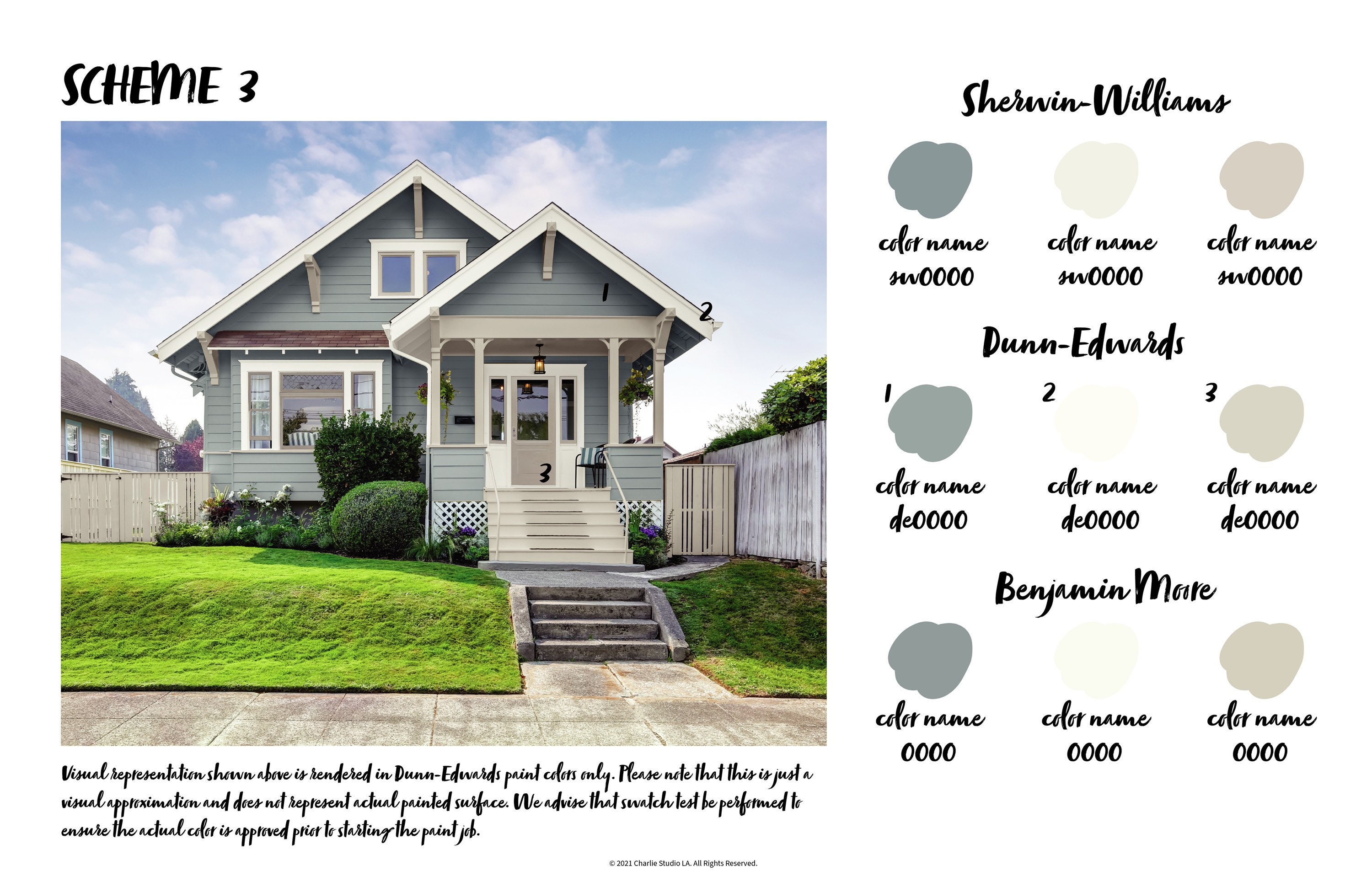 Craftsman Style Home Exterior Design Paint FOUR schemes with Etsy