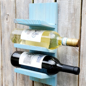 Beach House Wall mounted wine rack (Old Country Style- straight edges) Modern Rustic Décor, Farm House reclaim wood shelf, Dining room