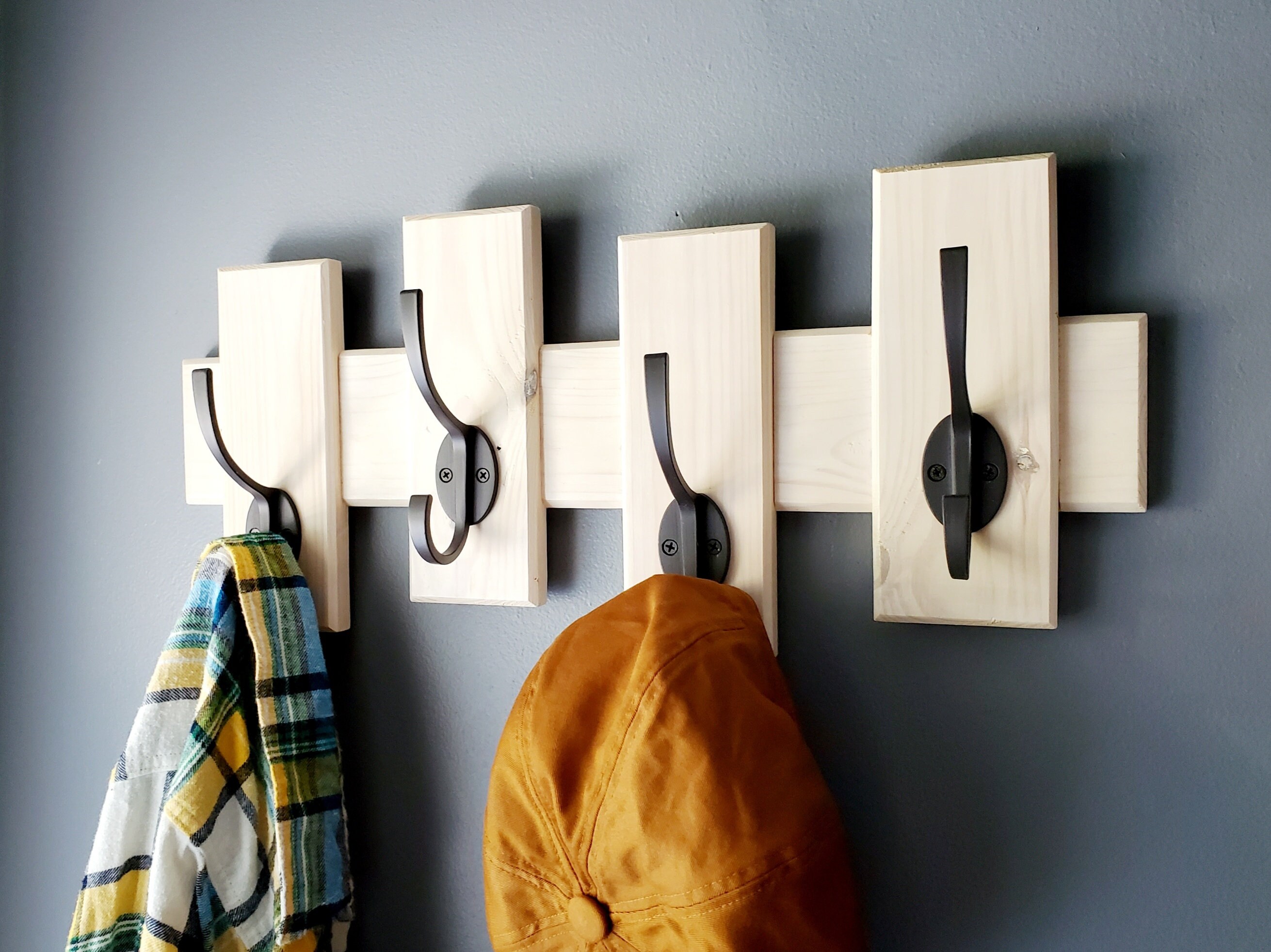 Rustic Hangers Coat Wall Mounted Rack, Modern Rustic Hanger, Entryway Organizer ...