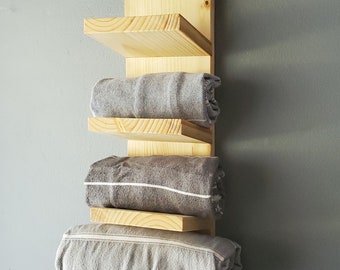 Reclaimed Wood Sauna Towel Rack: Rustic Farmhouse Style
