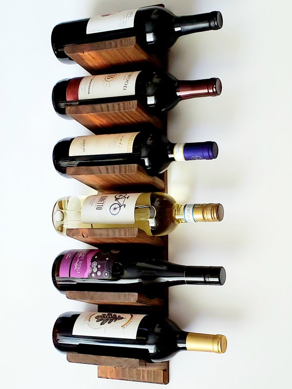 Casier à vin Casier à Verres à vin Casier à vin en Bois Massif, décoration  de Salle à Manger Murale Support de Meuble à vin Mural Porte-Verre à vin  Casier à vin,D (