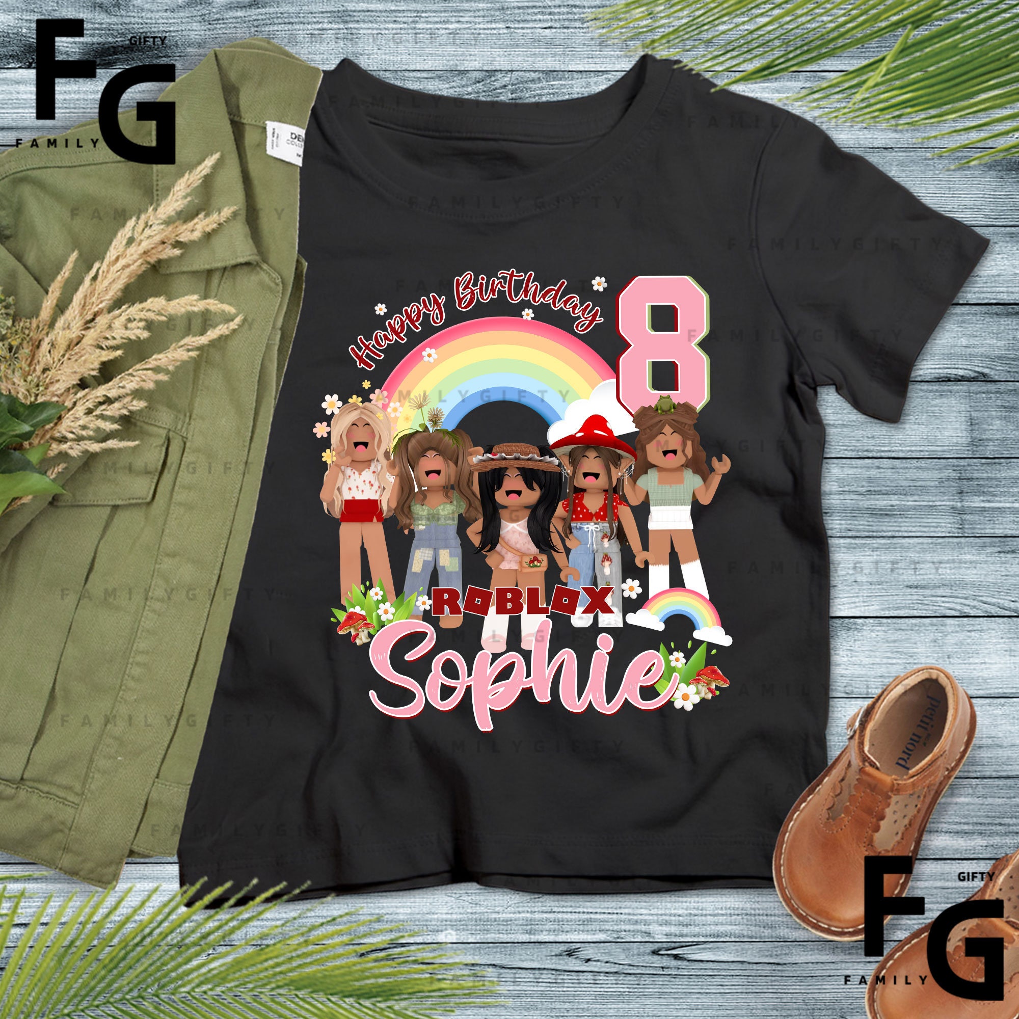 Custom Roblox Girl Birthday Matching Family Shirt, Custom Name  Shirt,Birthday