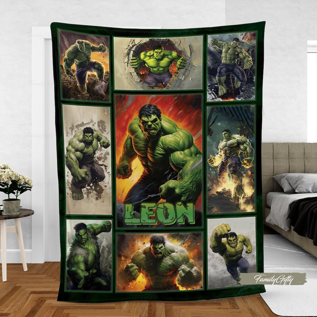 Personalized Hulk Blanket Kids Superhero Blanket Custom Name Etsy