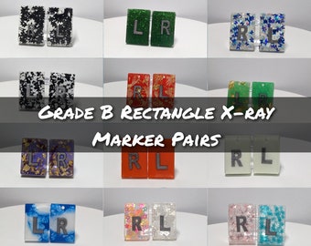 Ready to Ship - pair of basic x-ray markers | Perfect for students | Add Cord |Plain Radiography Markers | Extremities | Rectangles