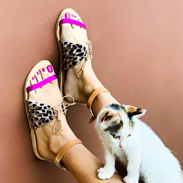 animal print sandals