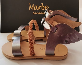 Sandale pour enfants en cuir faite à la main : Evita (sandales pour enfants, chaussures d'été, sandales faites à la main, chaussures faites à la main, sandale grecque, sandales en cuir pour enfants)