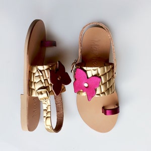 Handmade Leather Kid Sandal : Timareti , Kids Shoes , Sandals for Children , Summer Flats , Designer Shoes , Greek Sandals , Handmade Shoes