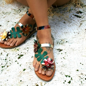 Animal print leather sandals / Flower sandals / PVC / Summer shoes / Quality shoe box / Fashion sandal / Mozambique