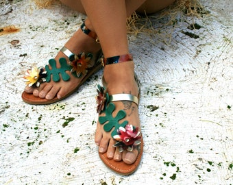 Sandalias de piel con estampado animal / Sandalias de flores / PVC / Zapatos de verano / Caja de zapatos de calidad / Sandalia de moda / Mozambique