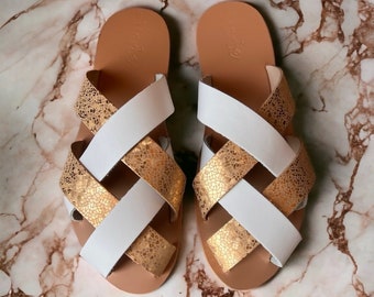 Peep Toe Summer Sandal , flat shoes , women shoes , Greek sandals , the sandals , natural tan sandal , workshop shoes ,ankle strap: Carolina