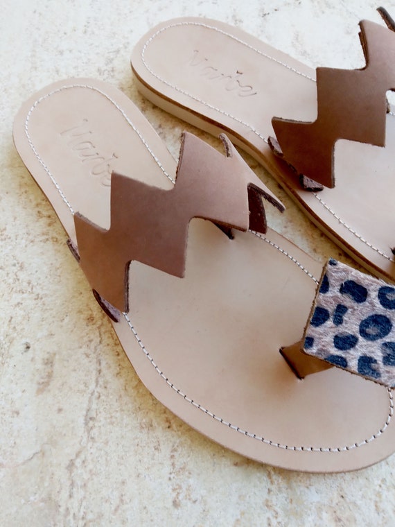 Rhombus Sandal / Nubuck Leather / Animal Print Leather Sandal - Etsy Rhombus Sandal / Nubuck Leather / Animal Print Leather Sandal - Etsy
