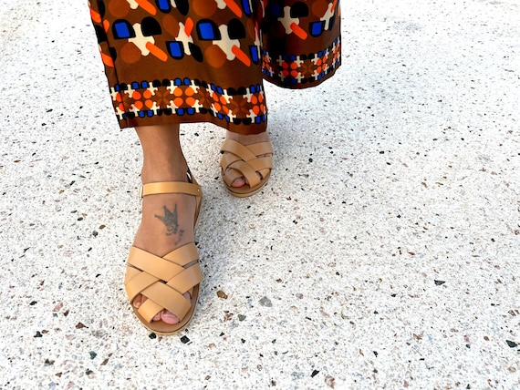 Buy Peep Toe Summer Sandal Flat Shoes Women Shoes Greek
