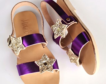 Handgefertigte Leder Sandale für Kinder: Phedra (Mädchen Sandalen, Babyschuhe, Ledersandalen, handgemachte Sandale, Knöchelriemen Sandale, griechische Sandalen)