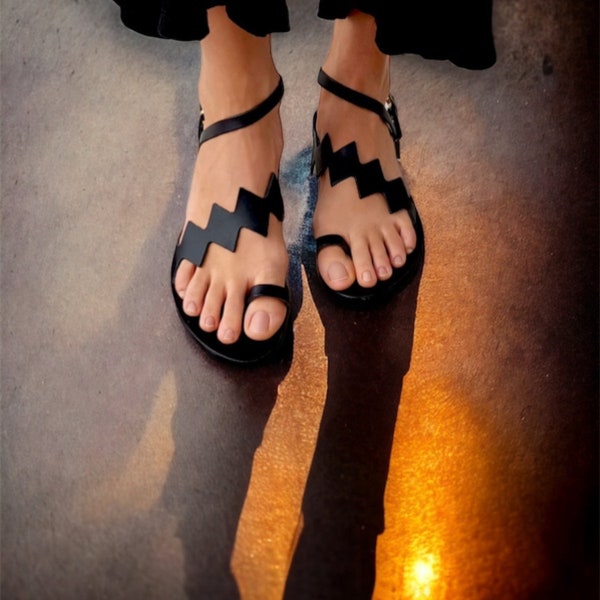 Handmade Leather Sandal : Aristea (Classic Leather Sandal / Handmade Shoe / Workshop Greece / Summer Flat)