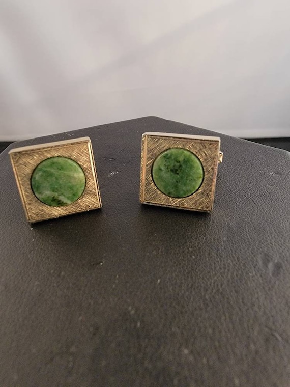 1970s jade cufflinks