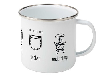 Funny Climbing Puns Enamel Camping Mug