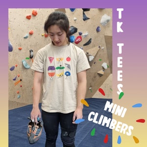 Mini Climbers Climbing T-shirt | Bouldering T-Shirt | Kids & Adults Fun Colourful T-shirt