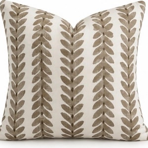 Schumacher Woodperry Pillow Cover in Brown, Decorative Throw Pillow, Bed Pillows, Designer Pillows