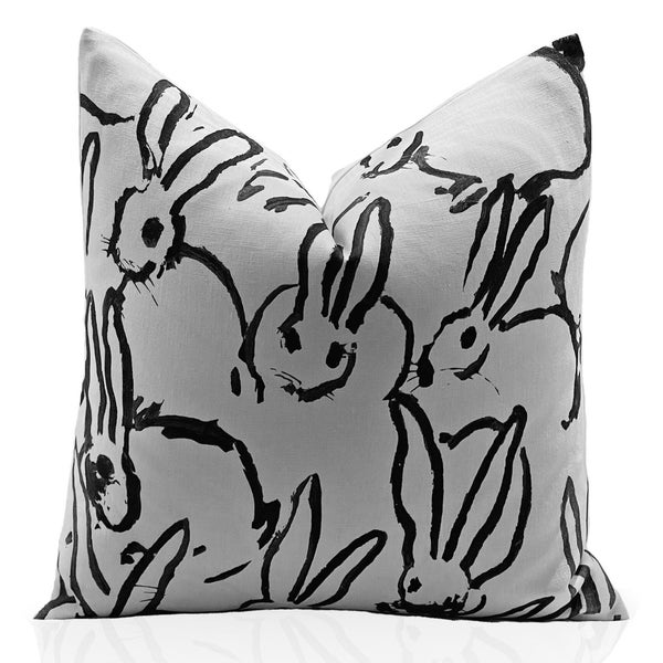 Black Bunny Pillow, Lee Jofa Groundworks, Animal Hutch Pillow, Decorative Designer Pillows