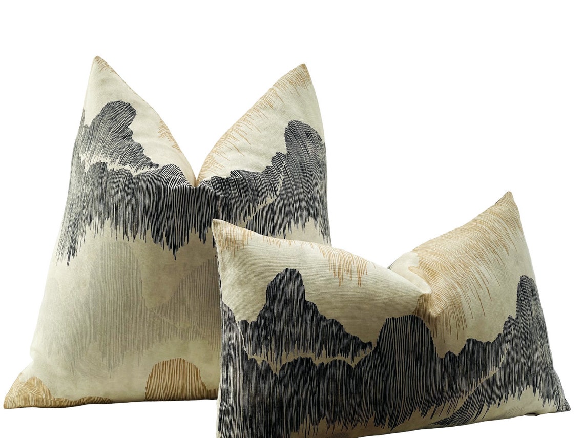 Cascadia Basalt Pillow Cover, Designer Cushions, Decorative Throw ...