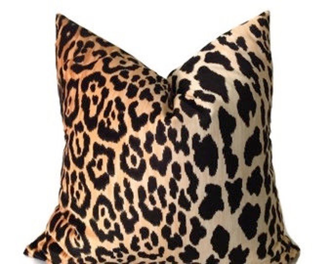 Leopard Velvet Pillow Cover Braemore Jamil Pillow Cheetah Etsy