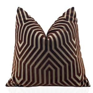 Schumacher Vanderbilt Velvet Pillow Cover in Russet, Chevron Velvet  Pillow, Decorative Pillows