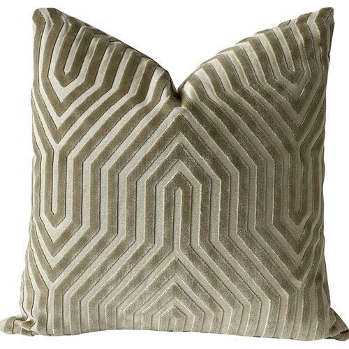 Schumacher Vanderbilt Velvet Pillow Cover in Lettuce Designer Etsy