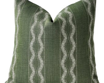 Peter Dunham Zanzibar Pillow Cover in Green, Decorative Throw Pillow,  Designer Pillows