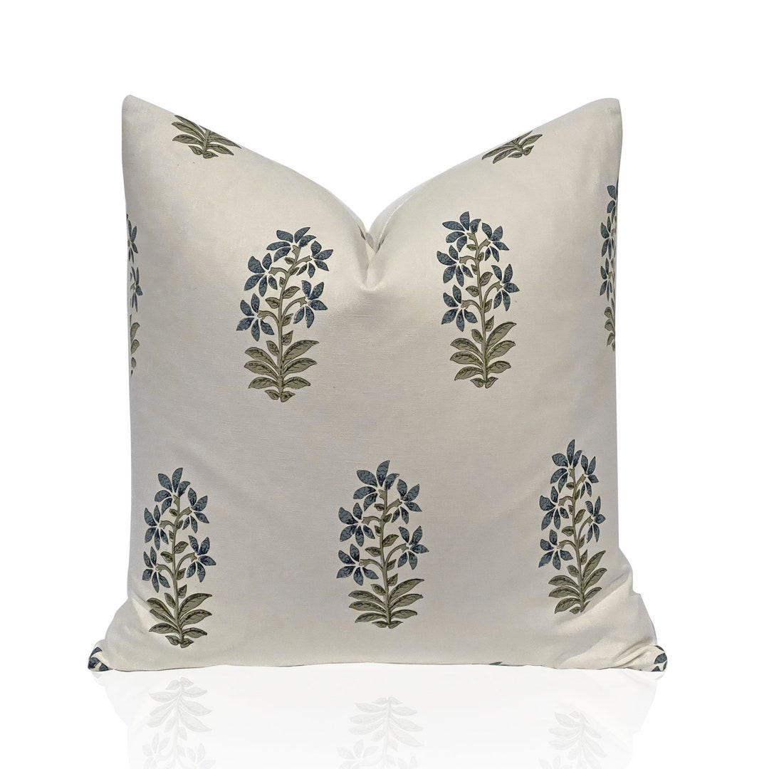 Peter Dunham Udaipur Pillow Cover in Indigo/green, Decorative Throw
