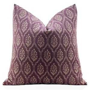Peter Dunham Jaali Pillow Cover in Amethyst, Designer Throw Pillows, Decorative Throw Pillow