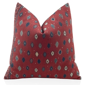 Peter Dunham Copricuscino Oona in Rosso/Argilla, Cuscino decorativo, Cuscini di design, Accent Toss Euro Sham, Copricuscini