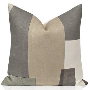 Funda de almohada Groundworks District en alabastro, crema beige, greige y crema beige