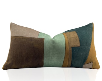District Pillow Cover in Tobacco, Designer Pillows, Bedroom Decor, Lumbar Pillows, Decorative Euro Sham Cushion