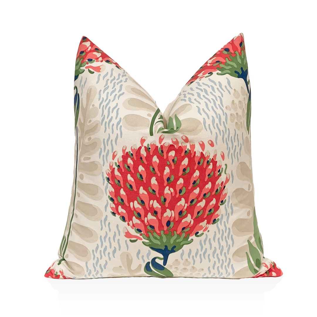 Thibaut Tiverton Pillow Cover in Red Designer Lumbar Pillow Etsy