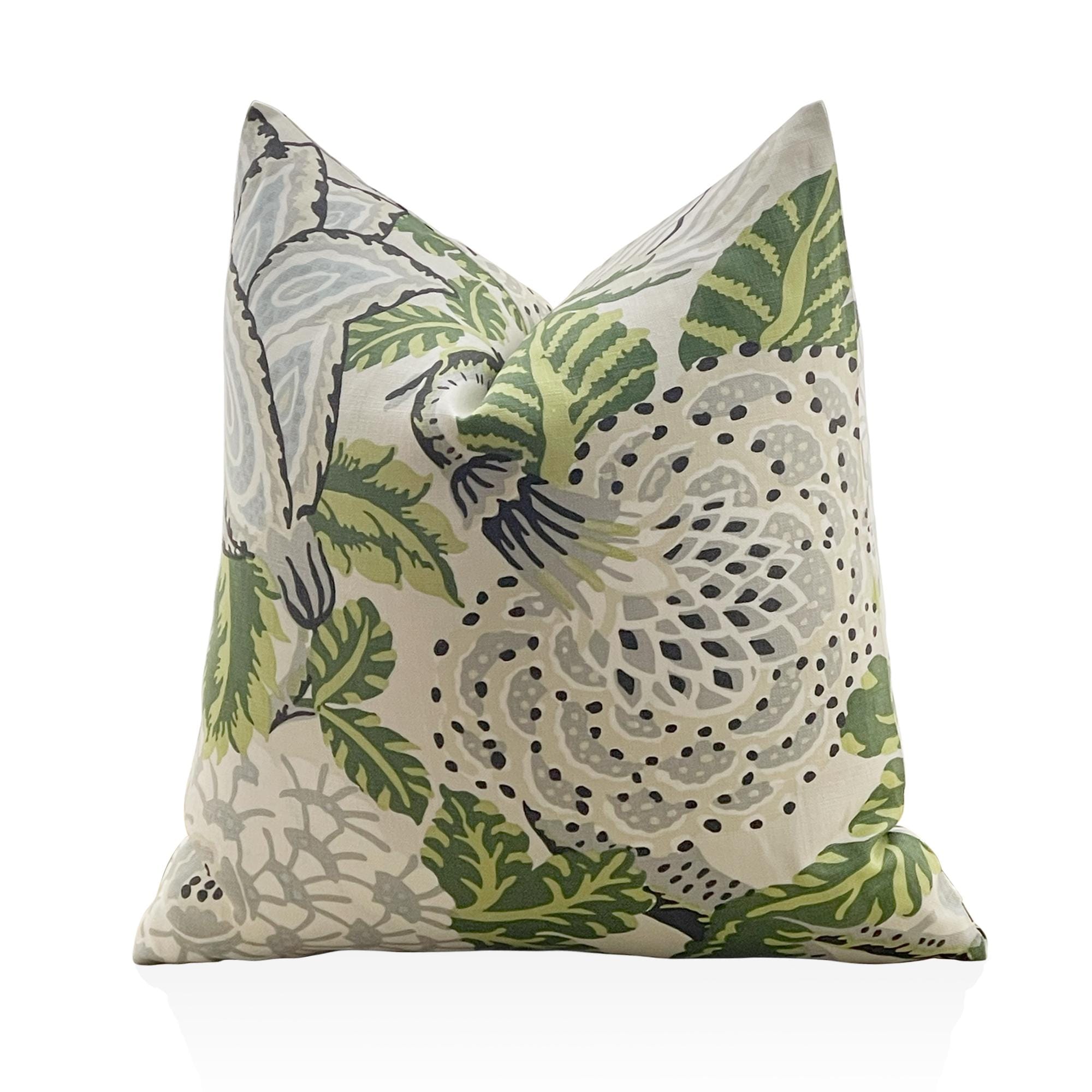 Thibaut Mitford Pillow Cover in Green, Handmade Home Decor, Living Room, Bedroom, Floral Pillow