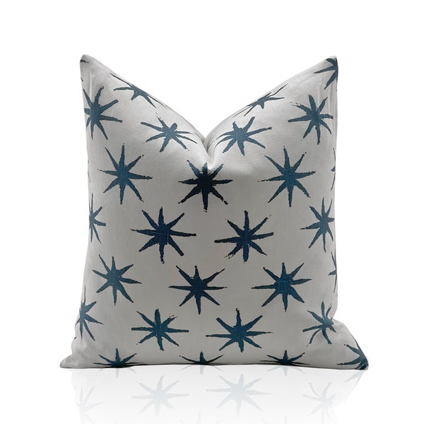 Peter Dunham Starstruck Pillow Cover in Indigo Blue,  Decorative Throw Pillow